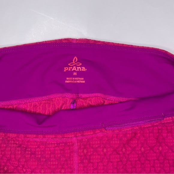 Prana Misty Knicker Pink Jacquard Cropped Leggings‎ Size Medium - Picture 6 of 10
